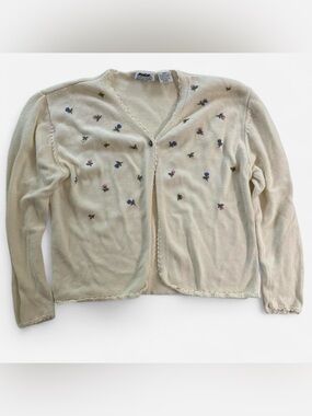 Vintage Northern Reflections Cream Floral Embroidered Cardigan